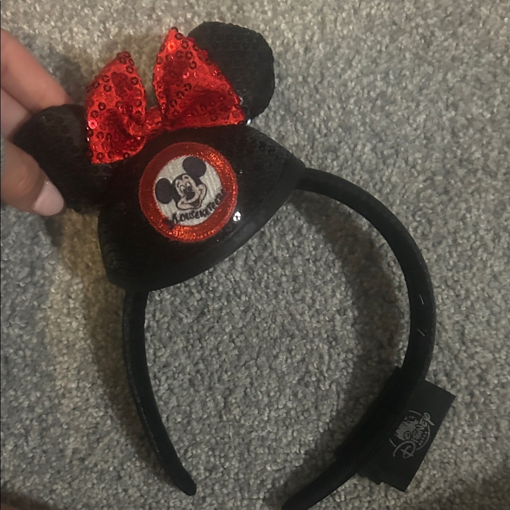 Disney Black and Red Sequin Mickey Ears Headband